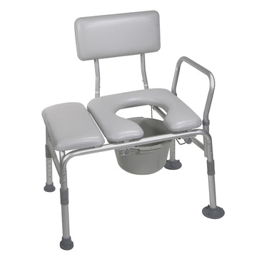 Drive Medical 12005KDC-1 Padded Seat Transfer Bench with Commode Opening
